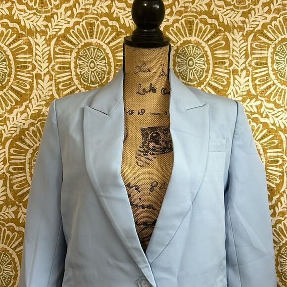 NWT Endless Rose One-Button Down Single-Breasted Boxy Blazer in Blue size XS - Picture 5 of 12